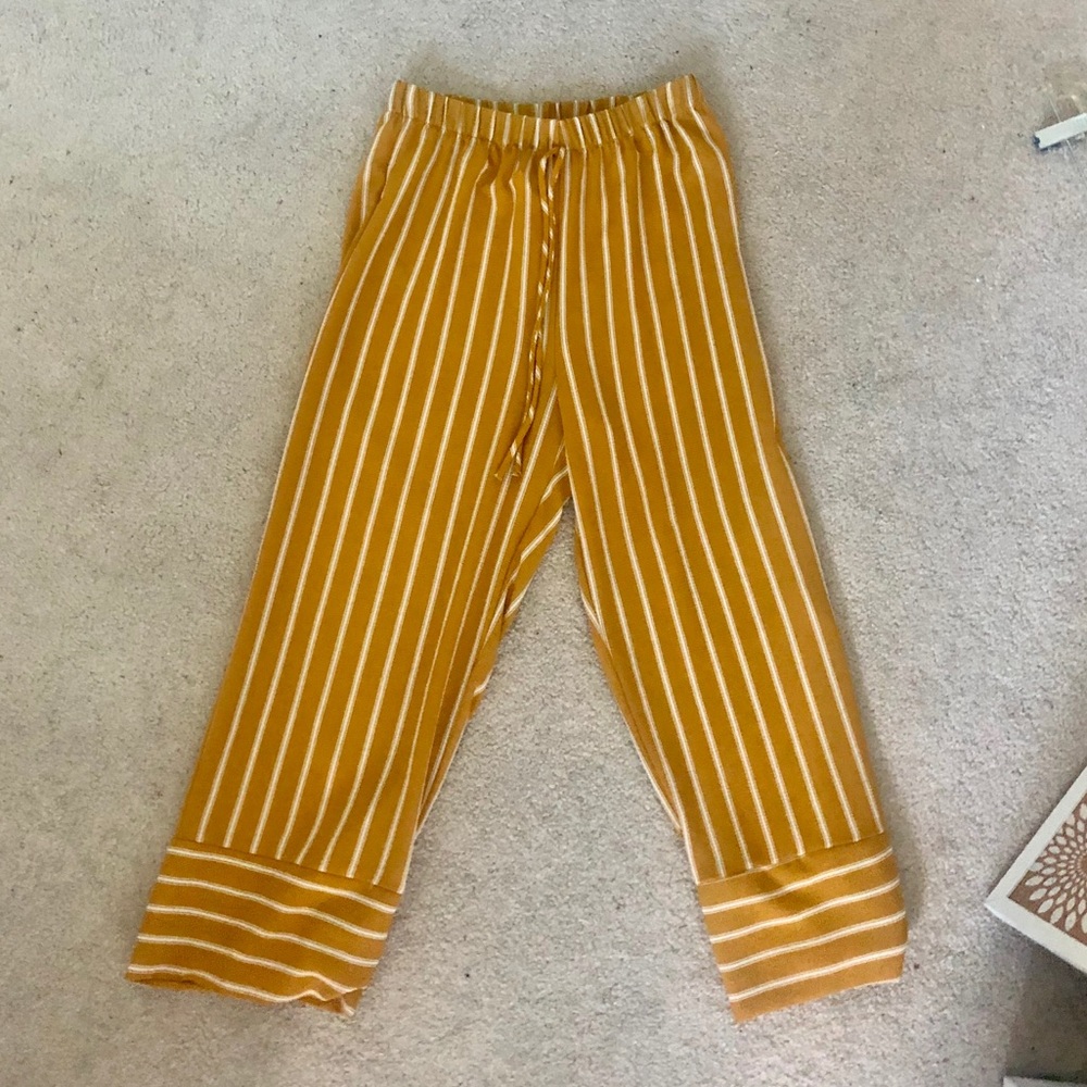 Beachy Mustard Pinstripe Pants!